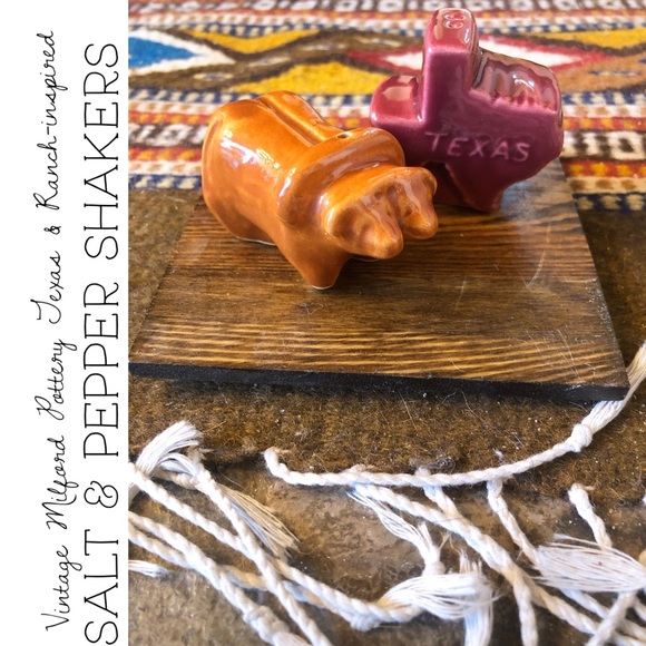 milford pottery Other - Vintage Milford Pottery Texas & Ranch-inspired Salt & Pepper Shakers